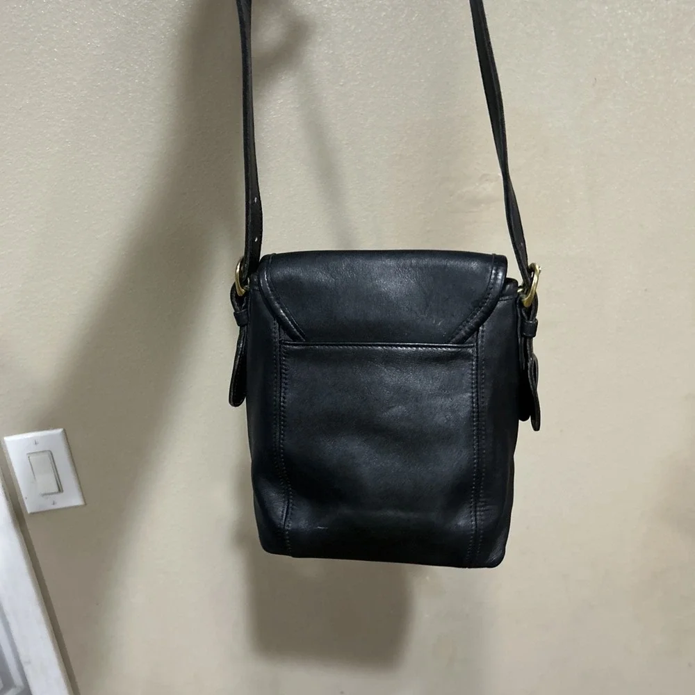 Vintage COACH - C8P- 4108 - Black Leather Shoulder Bag - A Rare Find!